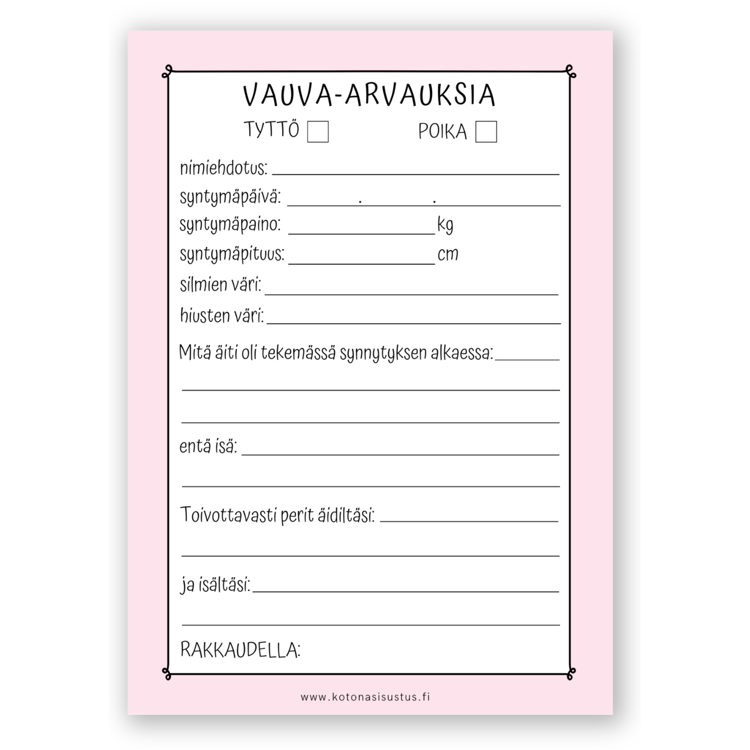 baby-shower-arvauskortti-vauvakutsut-baby-shower-ohjelma-kotona